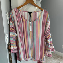 Load image into Gallery viewer, Spring Striped Ruffle top