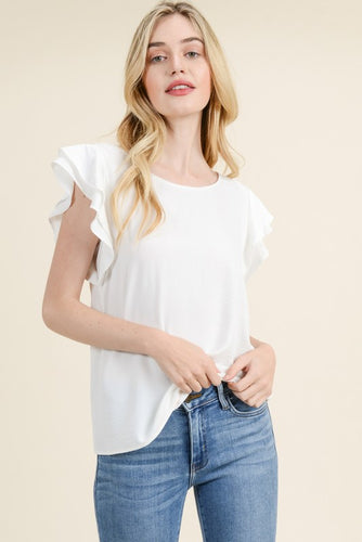 Rena Ivory Ruffle Top