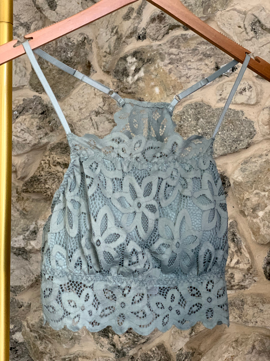 Olive Stone Lace Bralette
