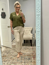 Load image into Gallery viewer, Olive v neck Top